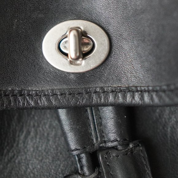 Vintage Small Coach Black Silver Lock Backpack - Picture 6 of 9